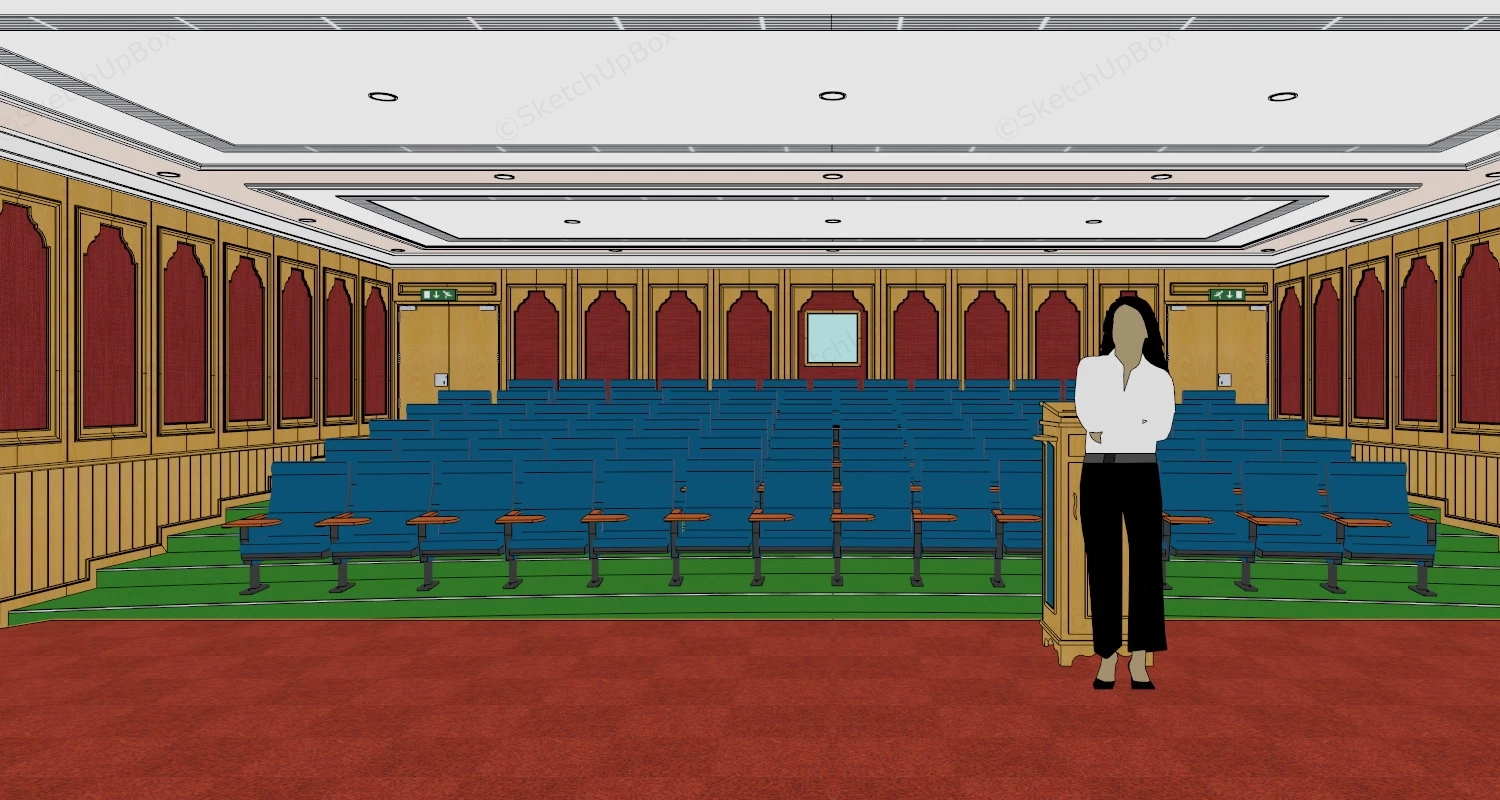 Lecture Hall Classroom sketchup model preview - SketchupBox