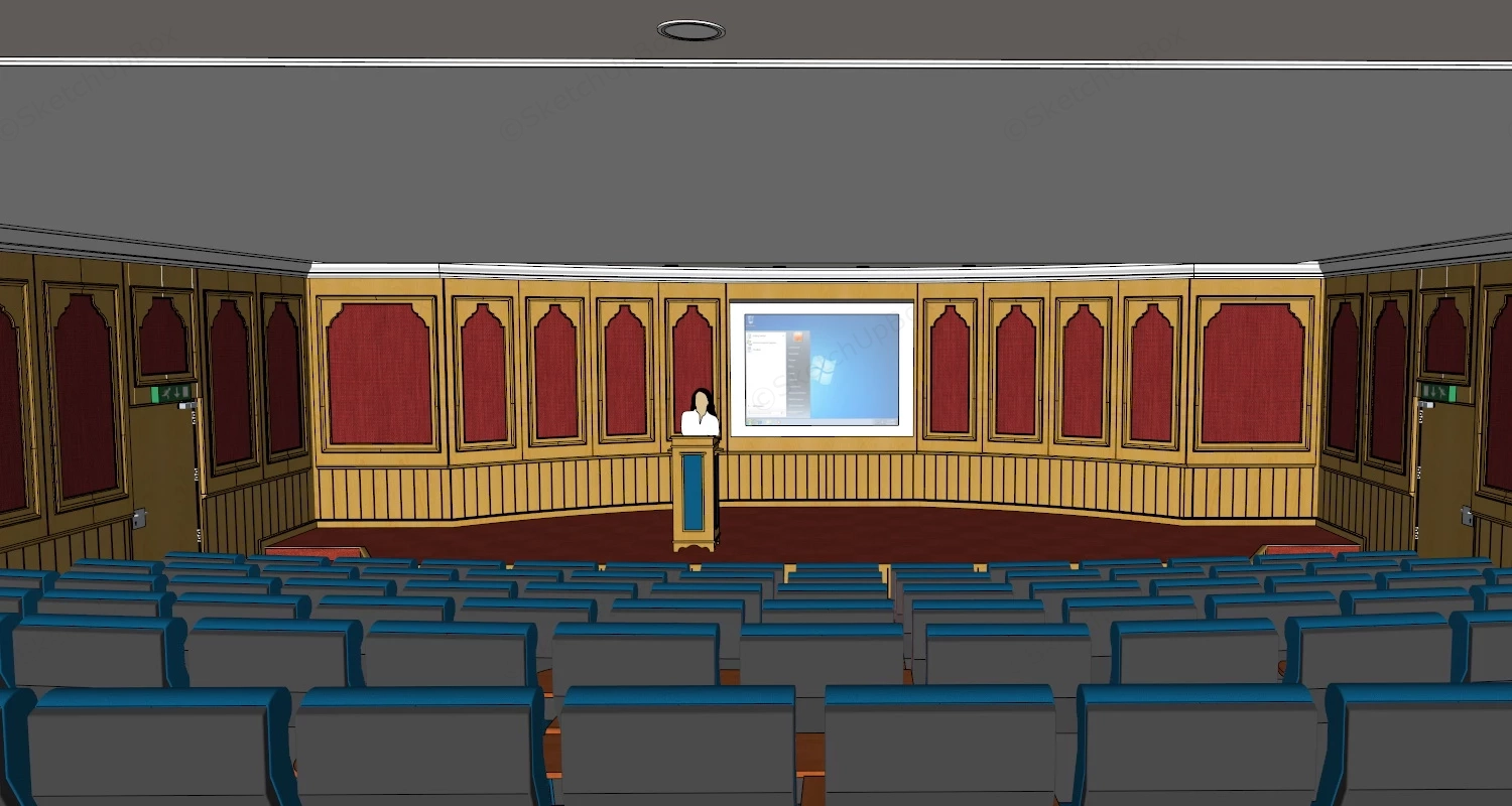 Lecture Hall Classroom sketchup model preview - SketchupBox