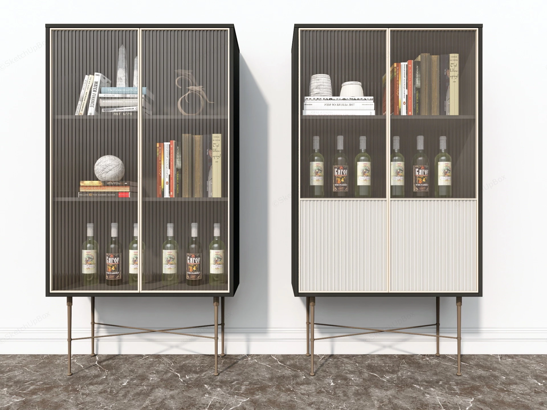 Glass Door Bookcases sketchup model preview - SketchupBox