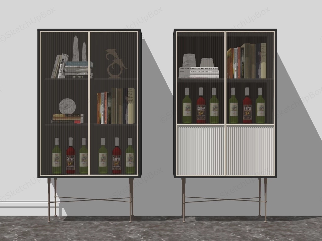 Glass Door Bookcases sketchup model preview - SketchupBox