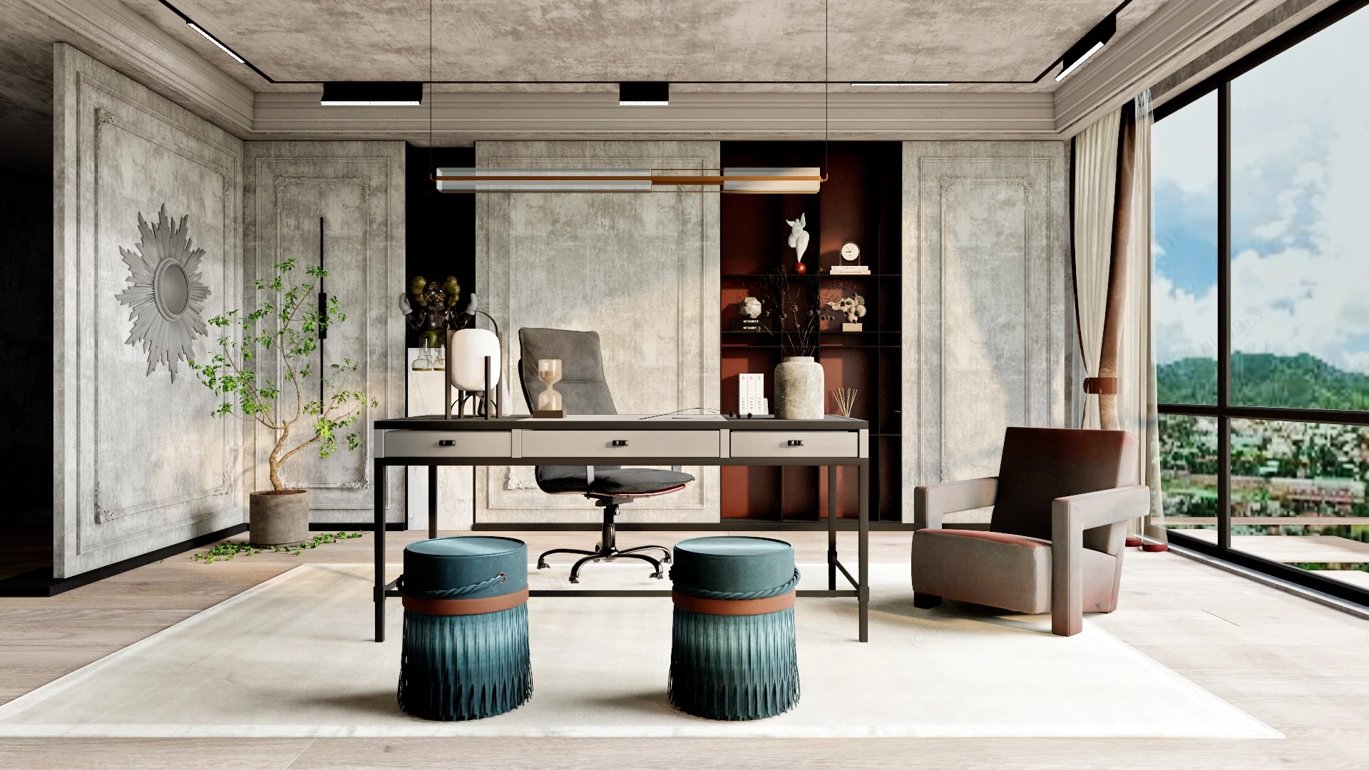 Postmodernism Home Office sketchup model preview - SketchupBox