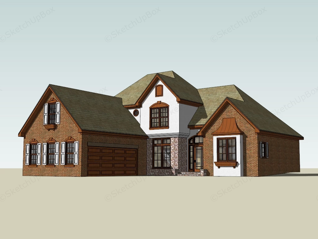 Suburban Family Home sketchup model preview - SketchupBox