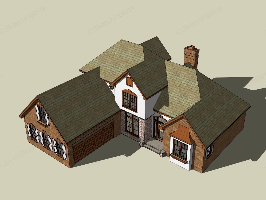 Suburban Family Home sketchup model preview - SketchupBox