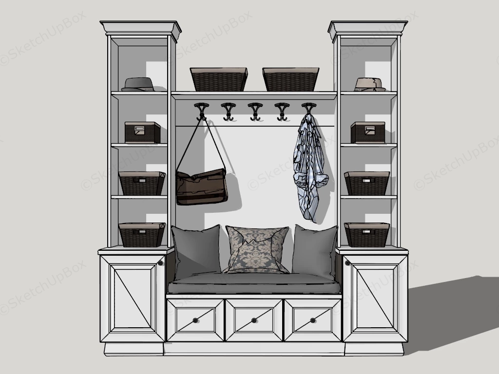 Small Entry Mudroom sketchup model preview - SketchupBox