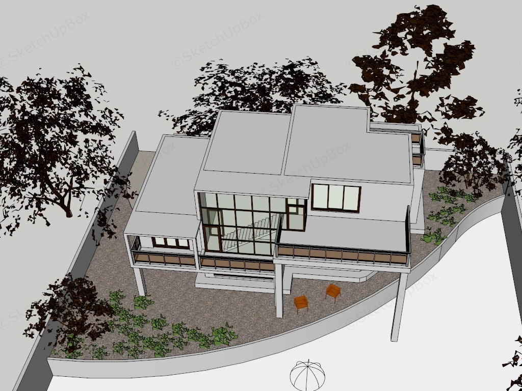 Waterside House sketchup model preview - SketchupBox