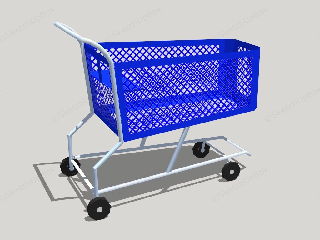 Blue Shopping Cart sketchup model preview - SketchupBox