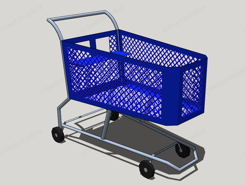 Blue Shopping Cart sketchup model preview - SketchupBox
