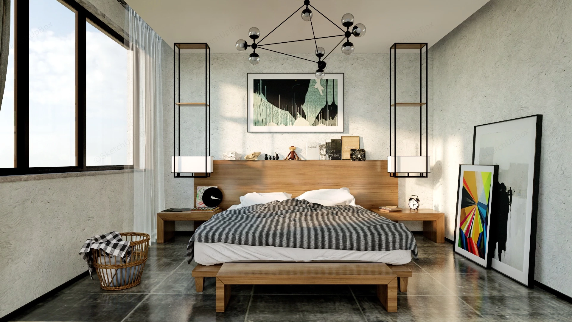 Organic Modern Bedroom sketchup model preview - SketchupBox