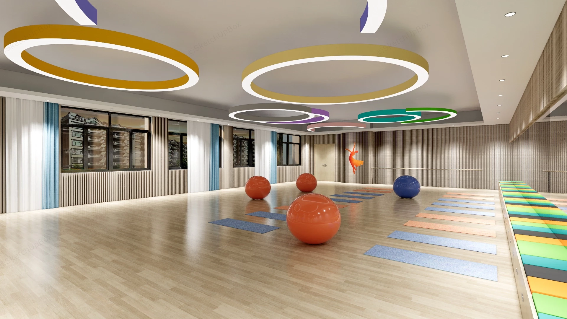 Yoga And Dance Studio Design sketchup model preview - SketchupBox