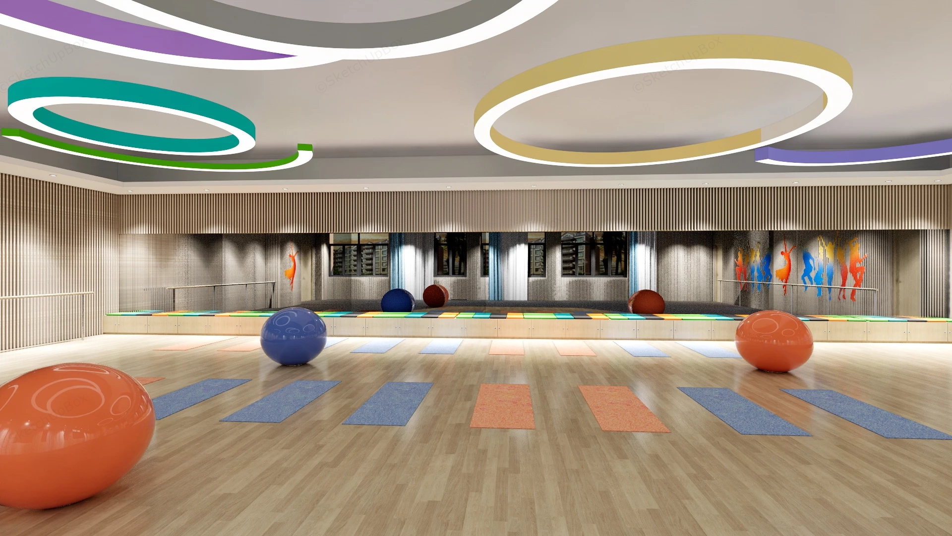 Yoga And Dance Studio Design sketchup model preview - SketchupBox