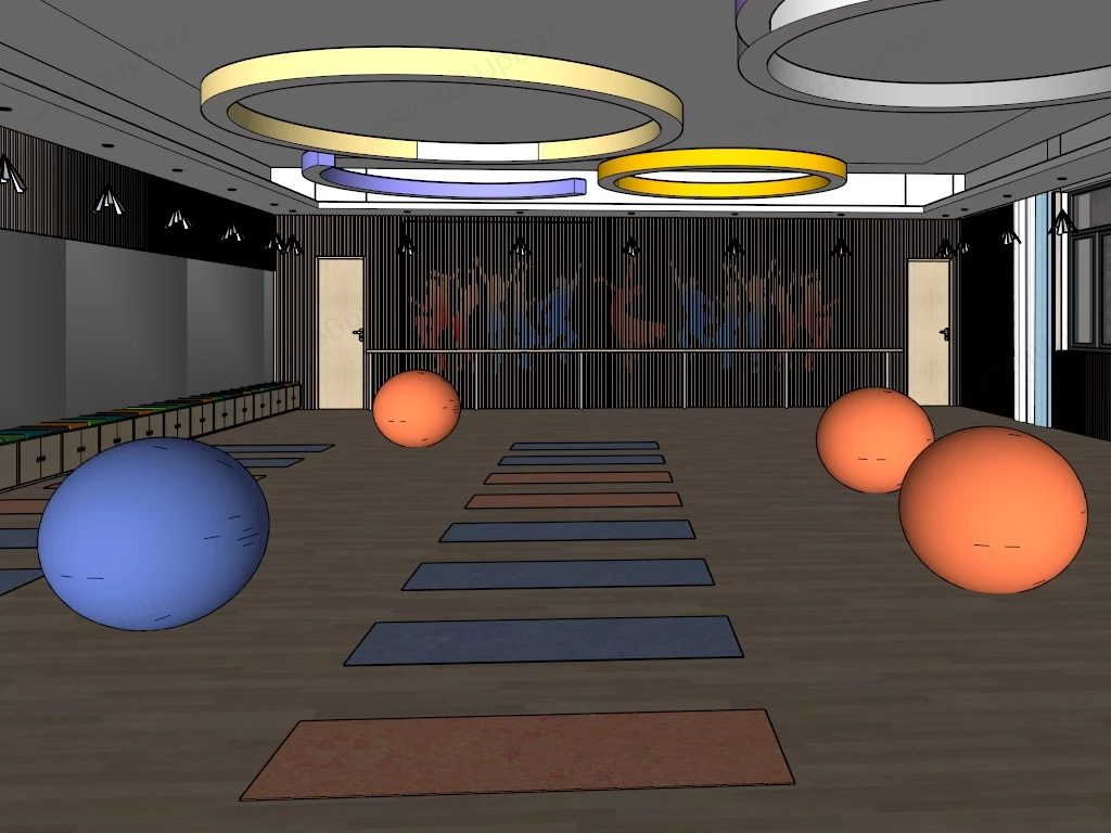 Yoga And Dance Studio Design sketchup model preview - SketchupBox