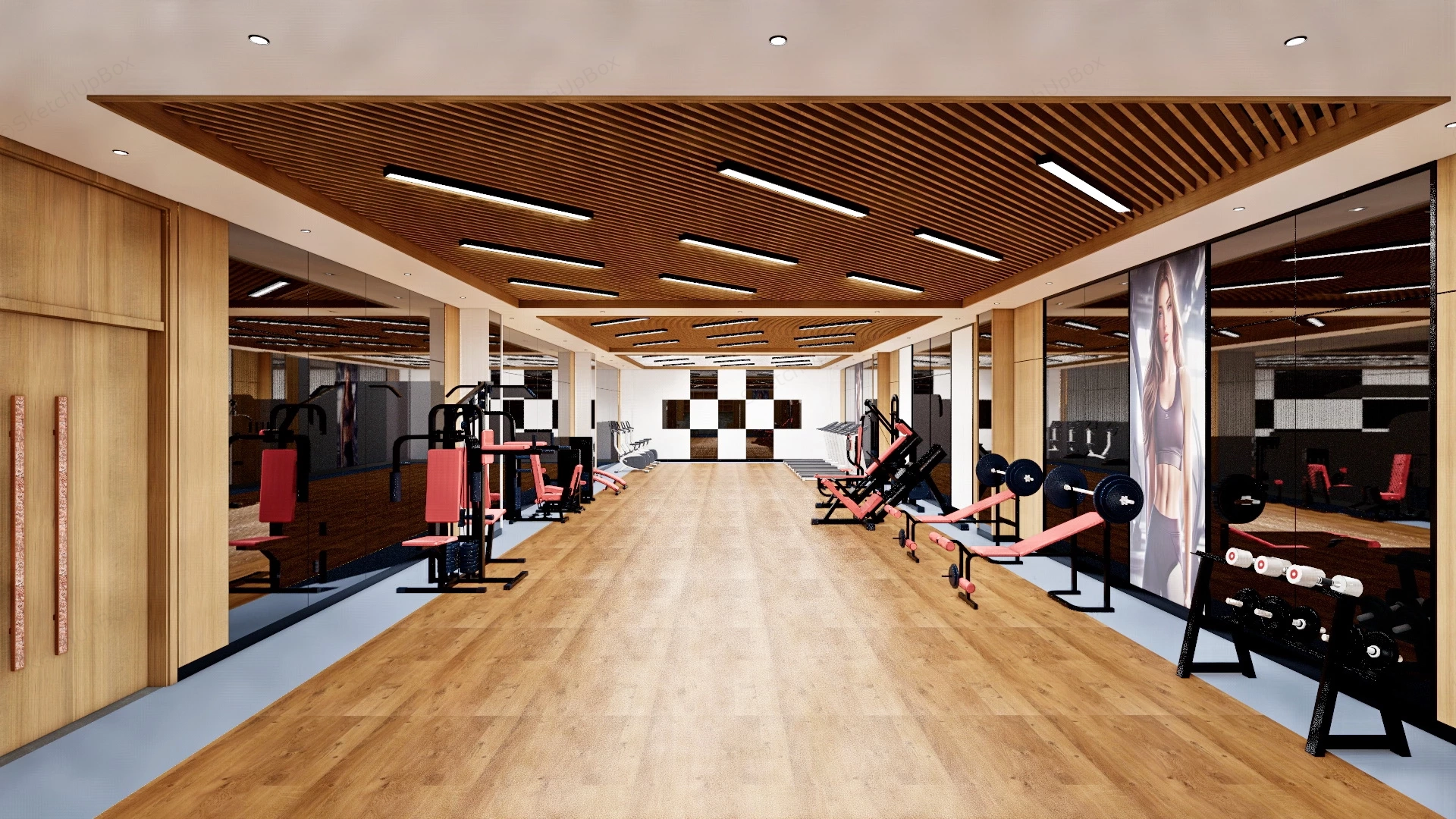 Fitness Health Club sketchup model preview - SketchupBox