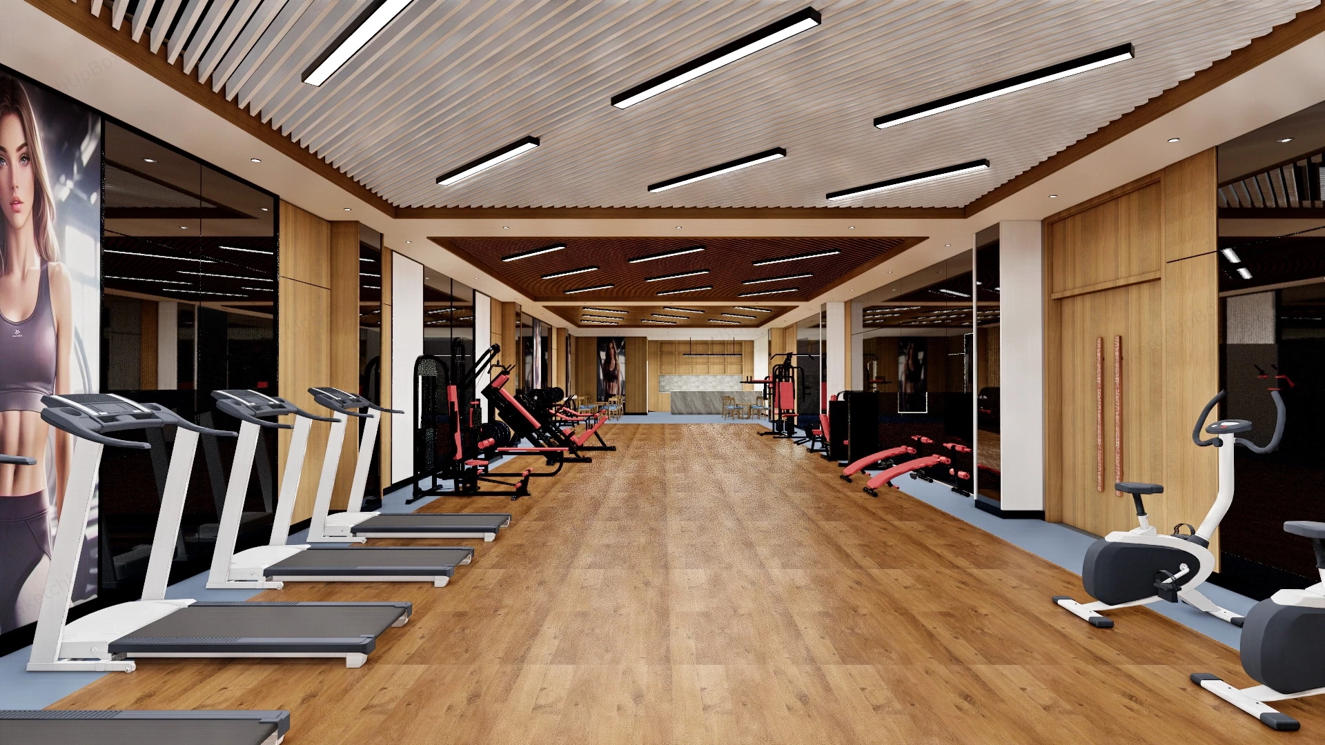Fitness Health Club sketchup model preview - SketchupBox