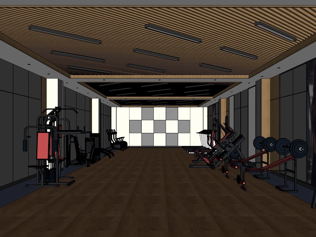 Fitness Health Club sketchup model preview - SketchupBox