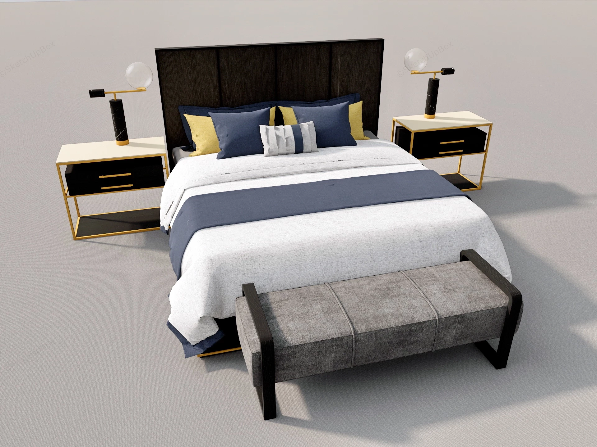 3 Piece Bedroom Set sketchup model preview - SketchupBox