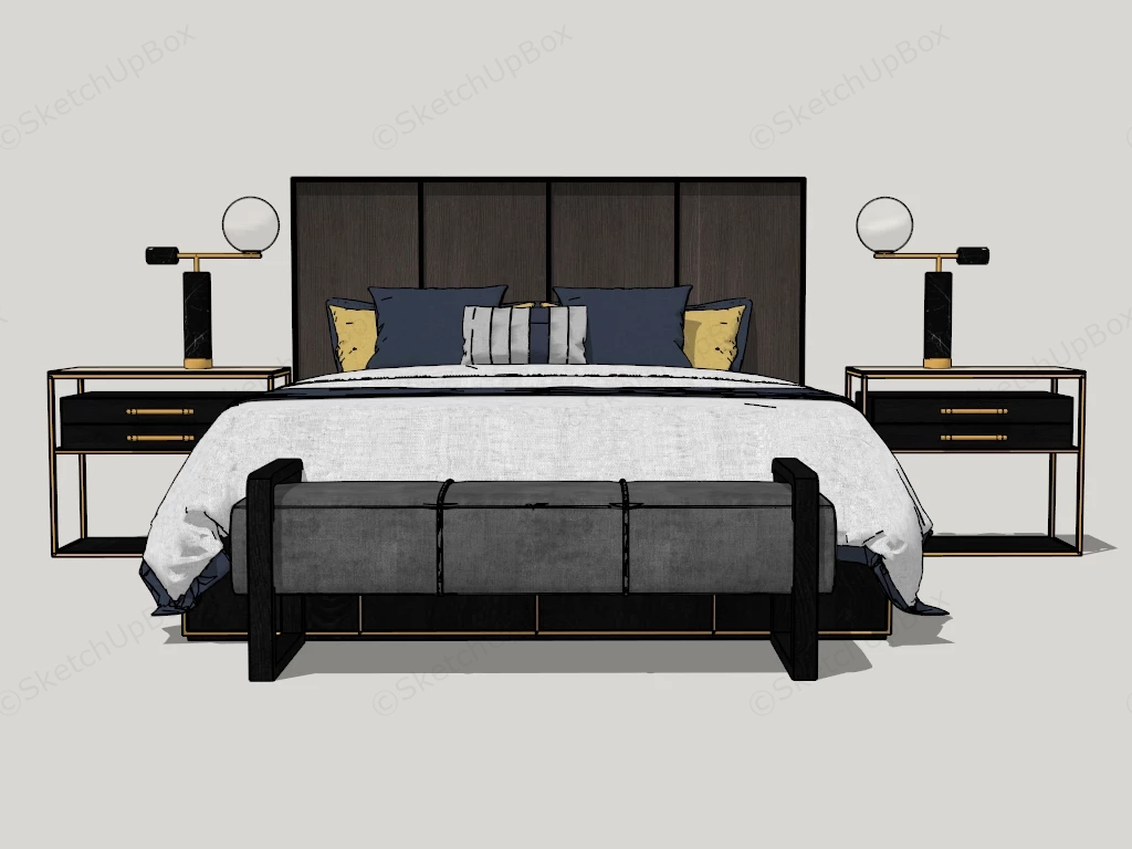 3 Piece Bedroom Set sketchup model preview - SketchupBox