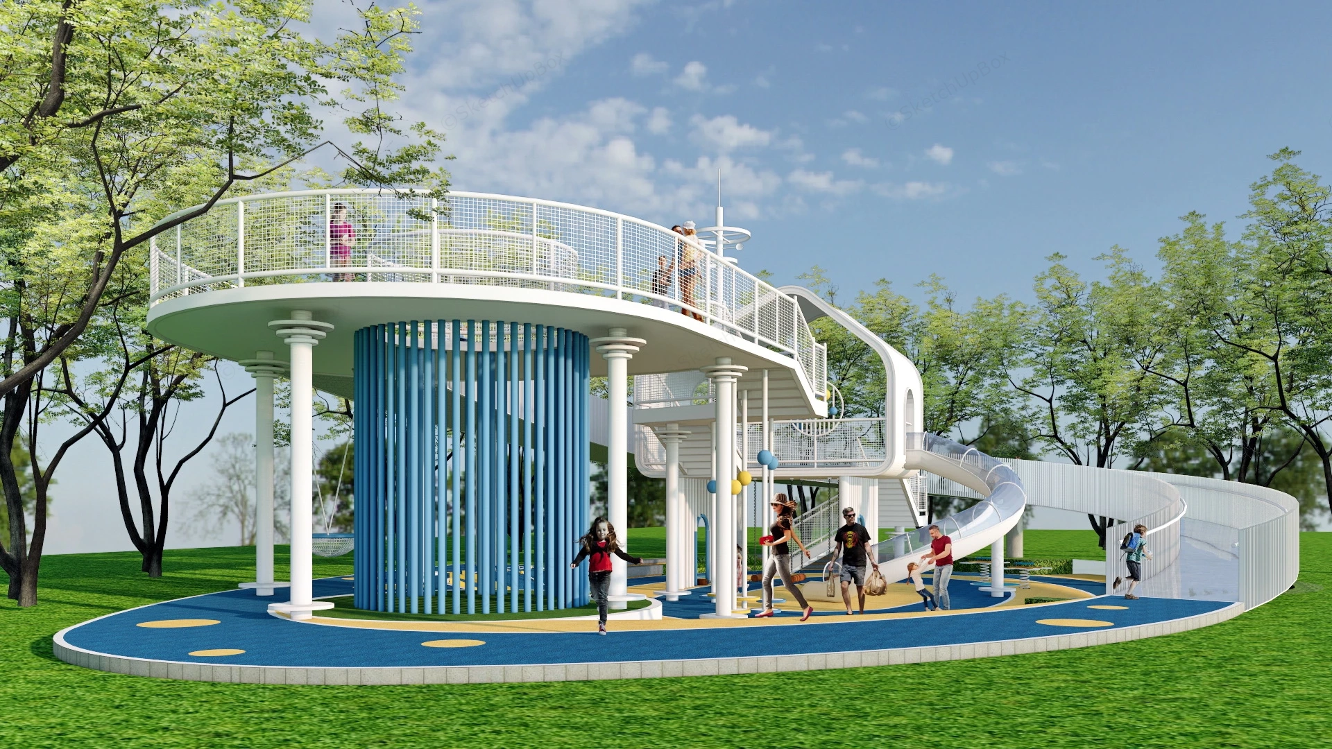 Park Playground Design sketchup model preview - SketchupBox