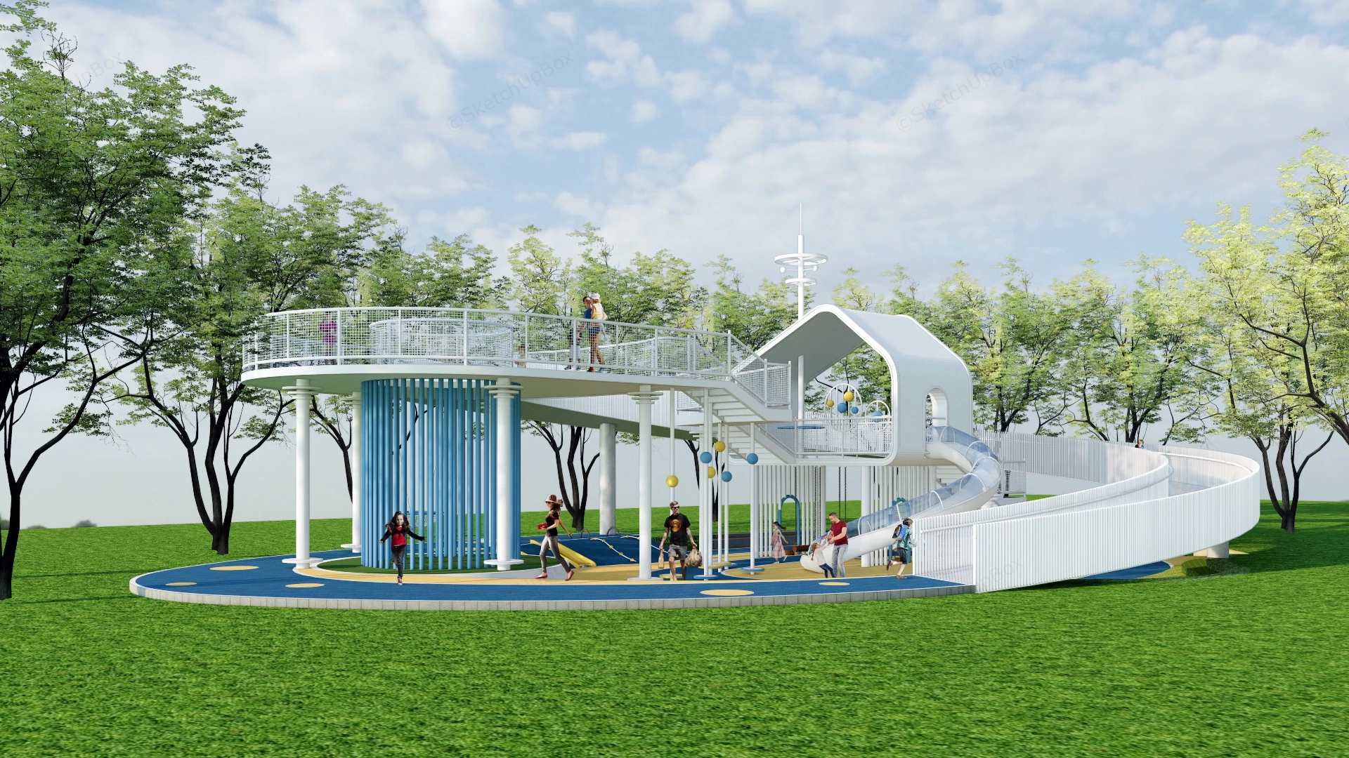 Park Playground Design sketchup model preview - SketchupBox