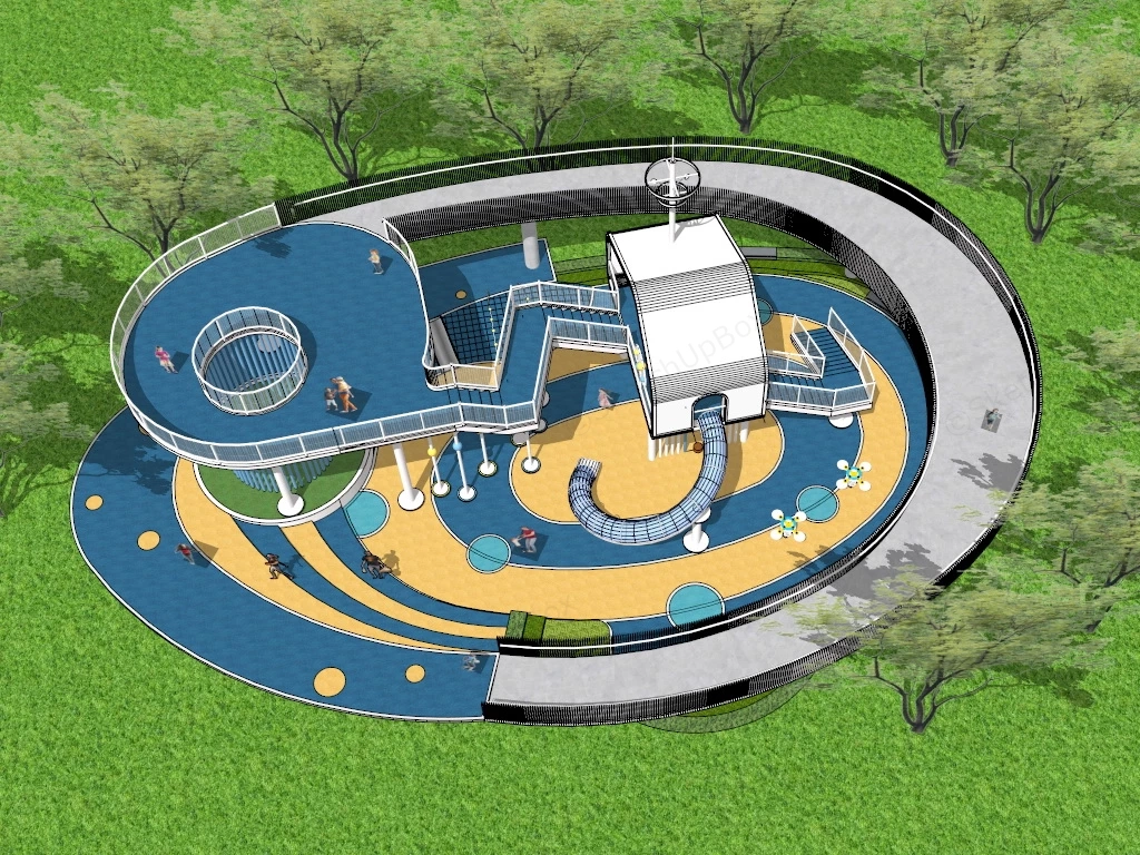 Park Playground Design sketchup model preview - SketchupBox