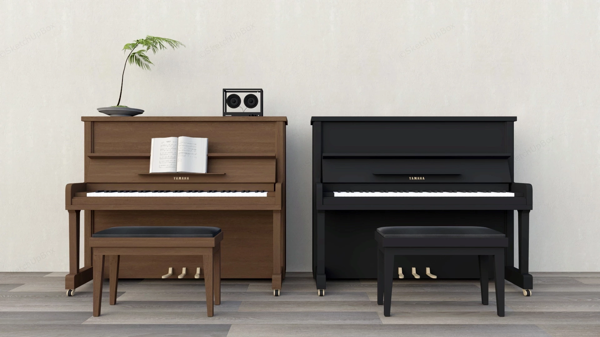 Yamaha Upright Pianos sketchup model preview - SketchupBox