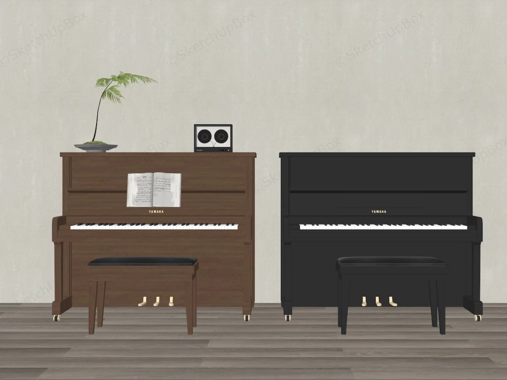 Yamaha Upright Pianos sketchup model preview - SketchupBox