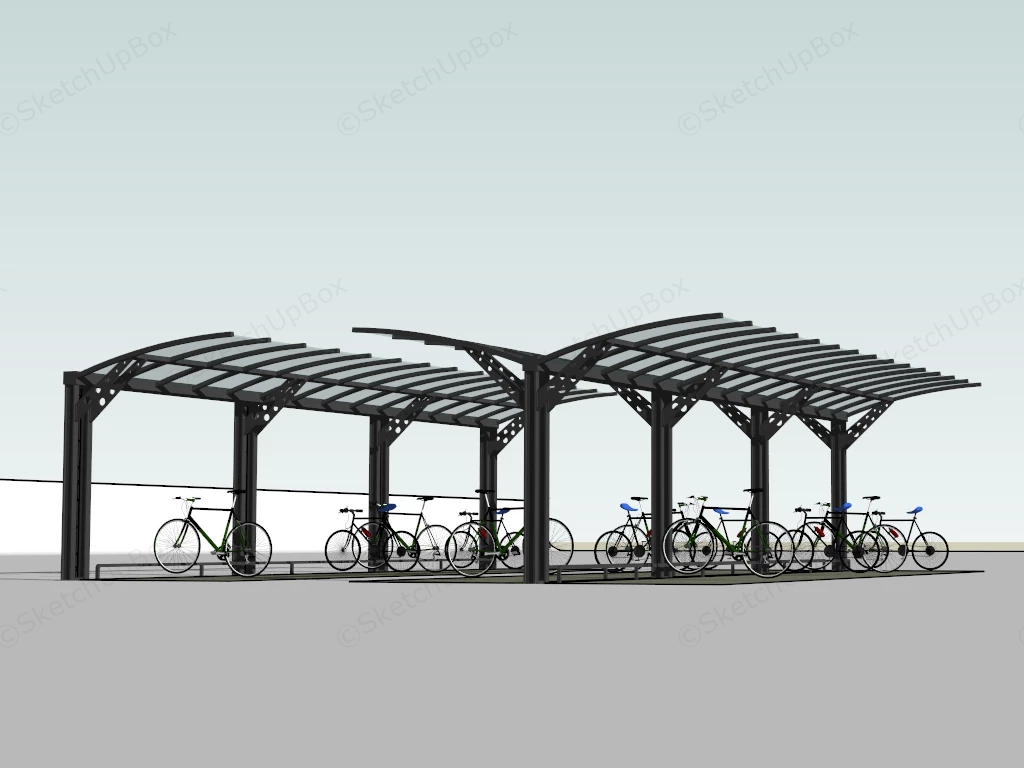 Public Space Cycle Shelter sketchup model preview - SketchupBox