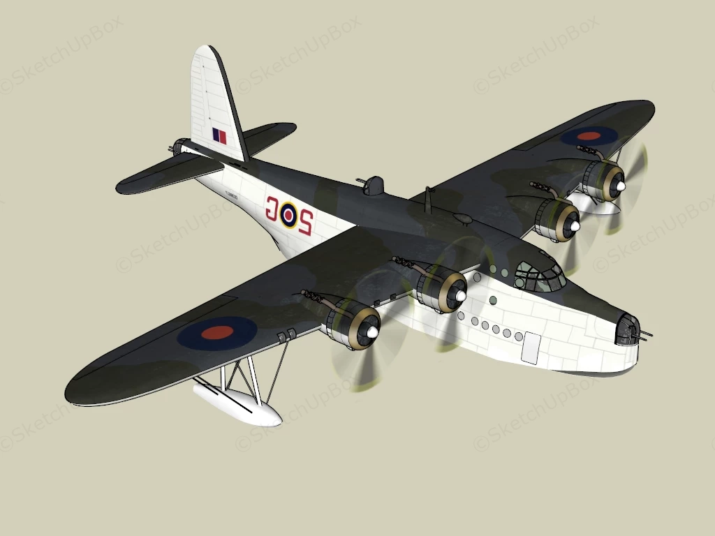 Handley Page Halifax Bomber sketchup model preview - SketchupBox