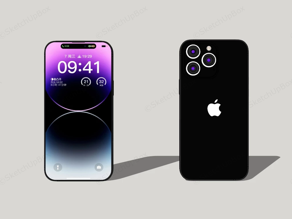 IPhone 14 Pro Max sketchup model preview - SketchupBox