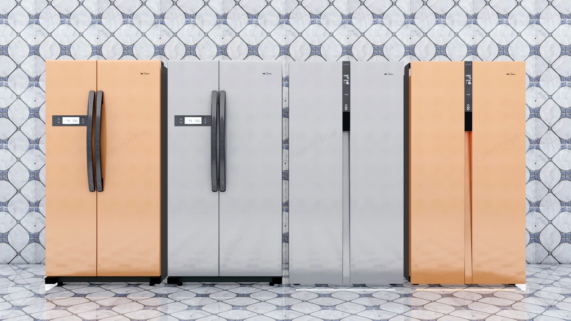 Midea Refrigerators sketchup model preview - SketchupBox