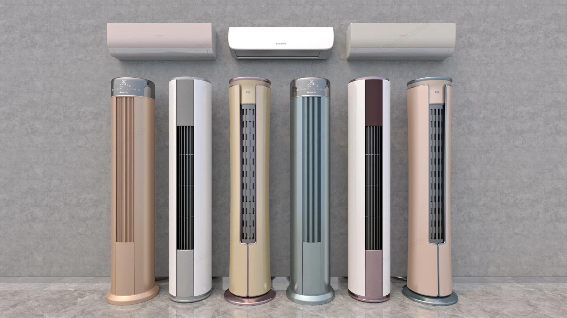 Column Floor Standing Air Conditioners sketchup model preview - SketchupBox
