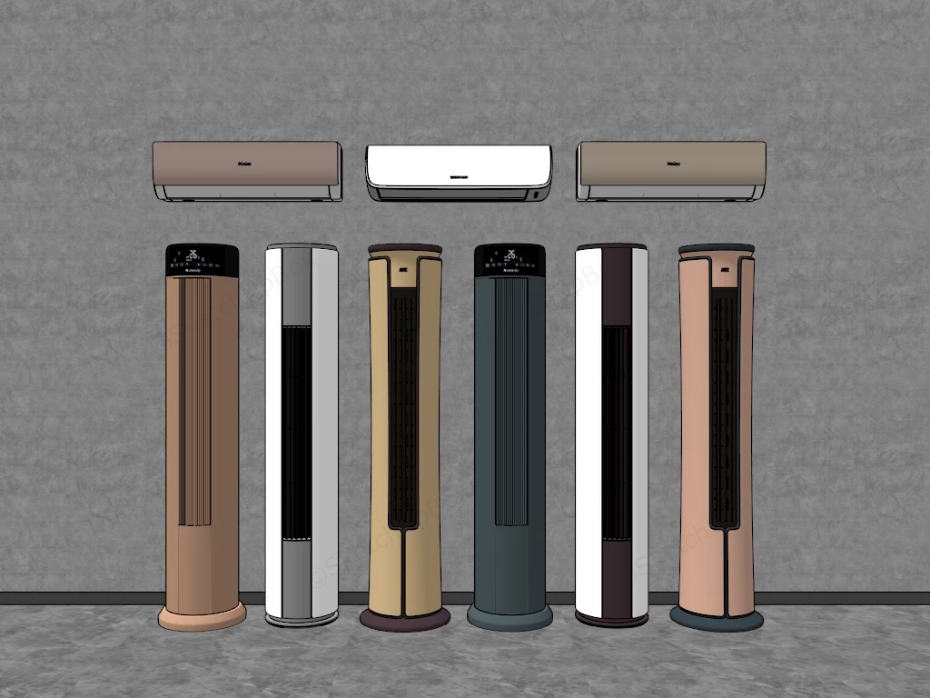 Column Floor Standing Air Conditioners sketchup model preview - SketchupBox