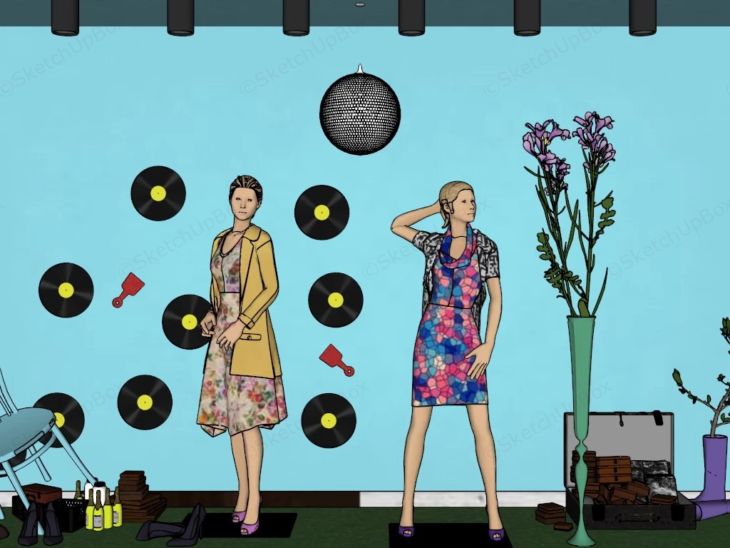 Ladies Clothing Store Window Display sketchup model preview - SketchupBox