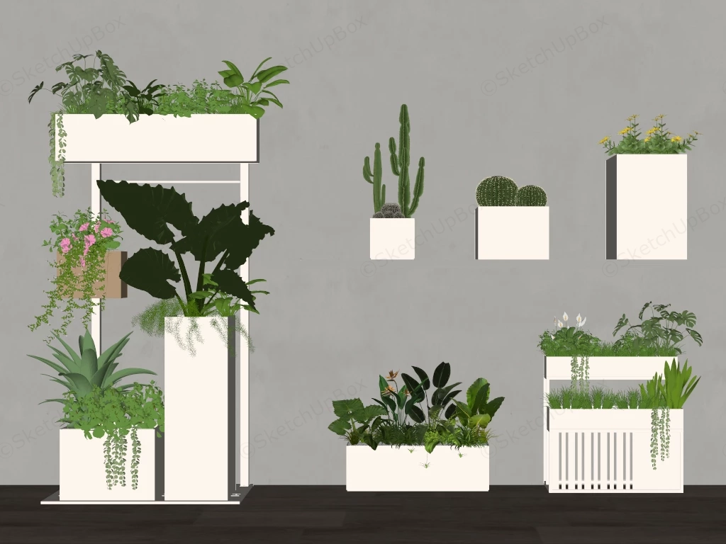 Minimalist Indoor Plants sketchup model preview - SketchupBox