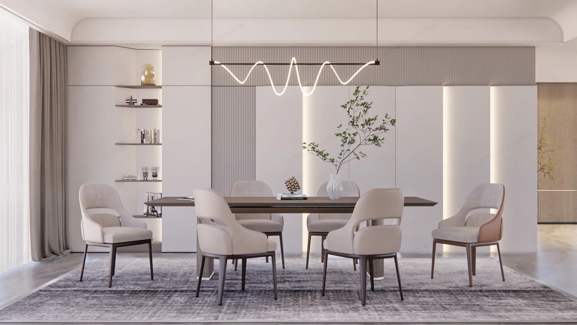 Luxury Home Dining Room sketchup model preview - SketchupBox