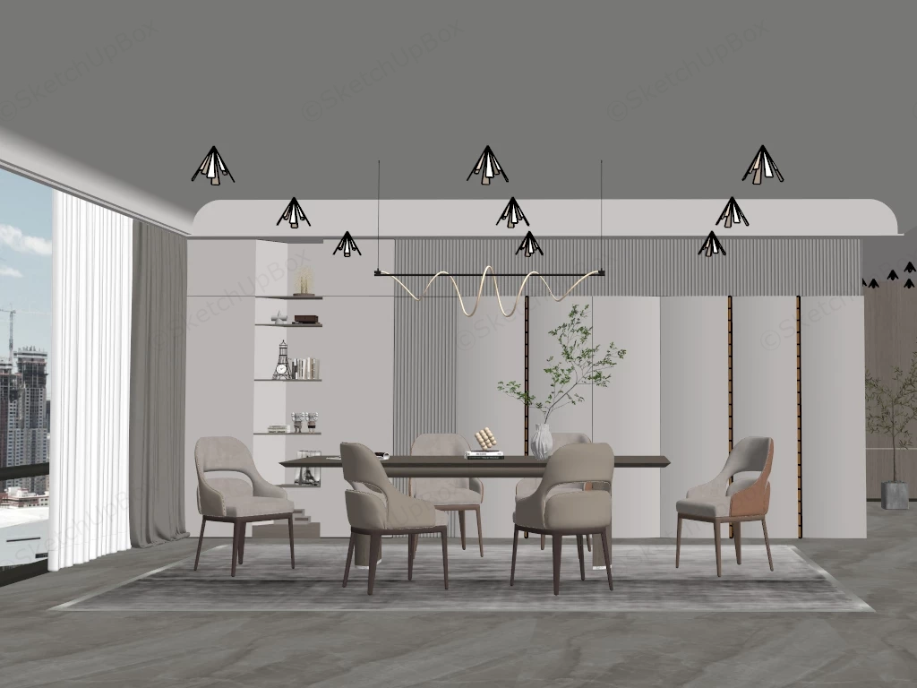 Luxury Home Dining Room sketchup model preview - SketchupBox
