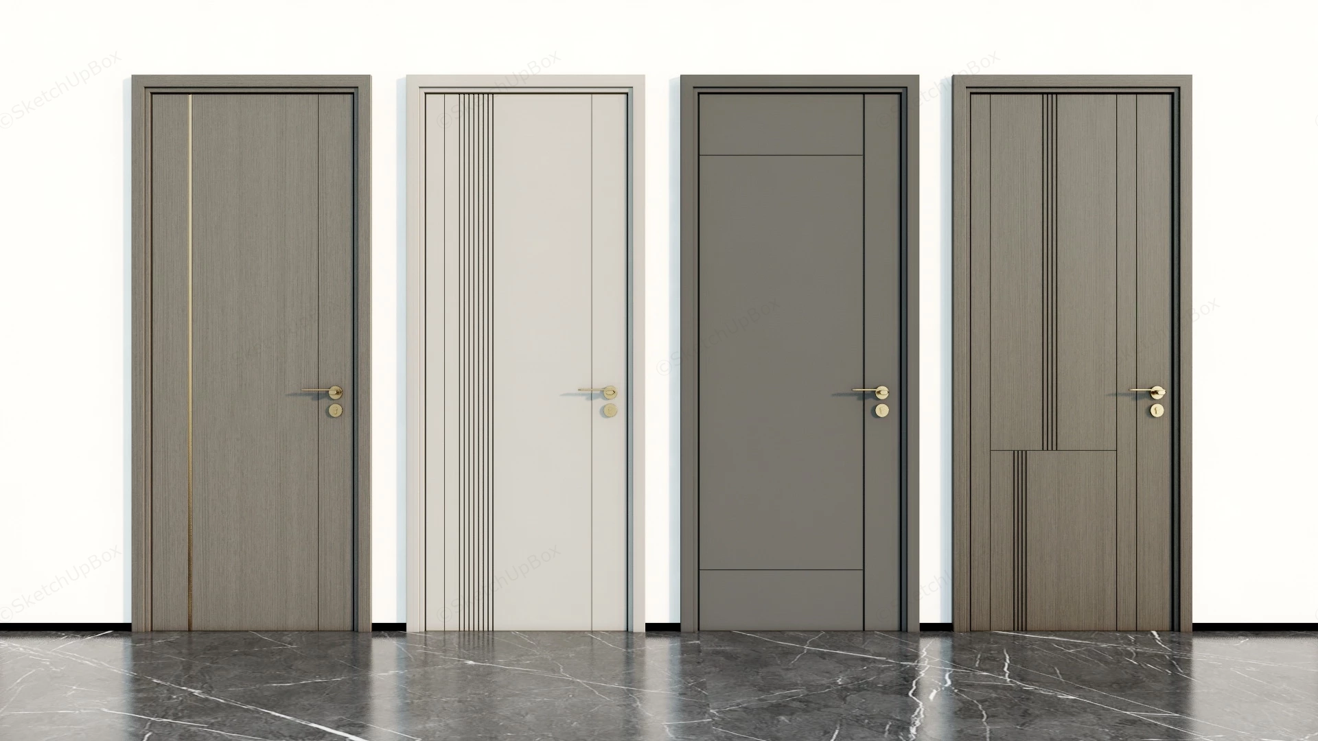 Wooden Office Doors sketchup model preview - SketchupBox