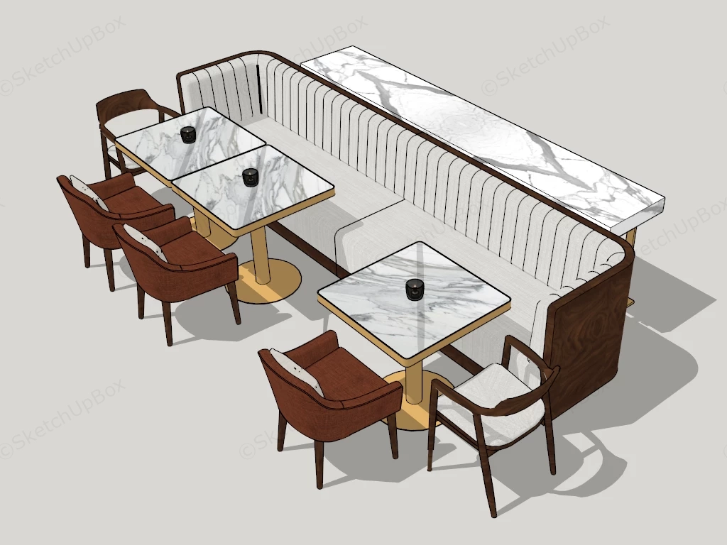 Restaurant Booth Furniture sketchup model preview - SketchupBox