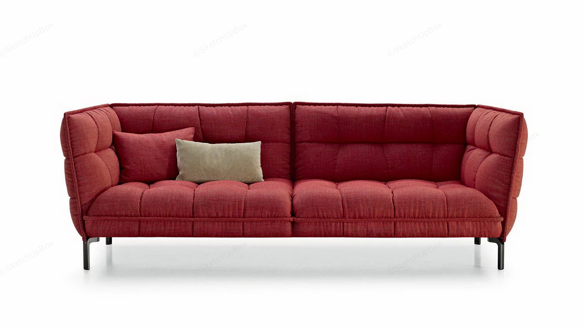 Red Fabric Sofa sketchup model preview - SketchupBox
