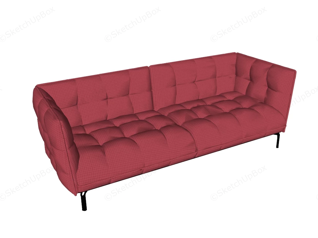Red Fabric Sofa sketchup model preview - SketchupBox