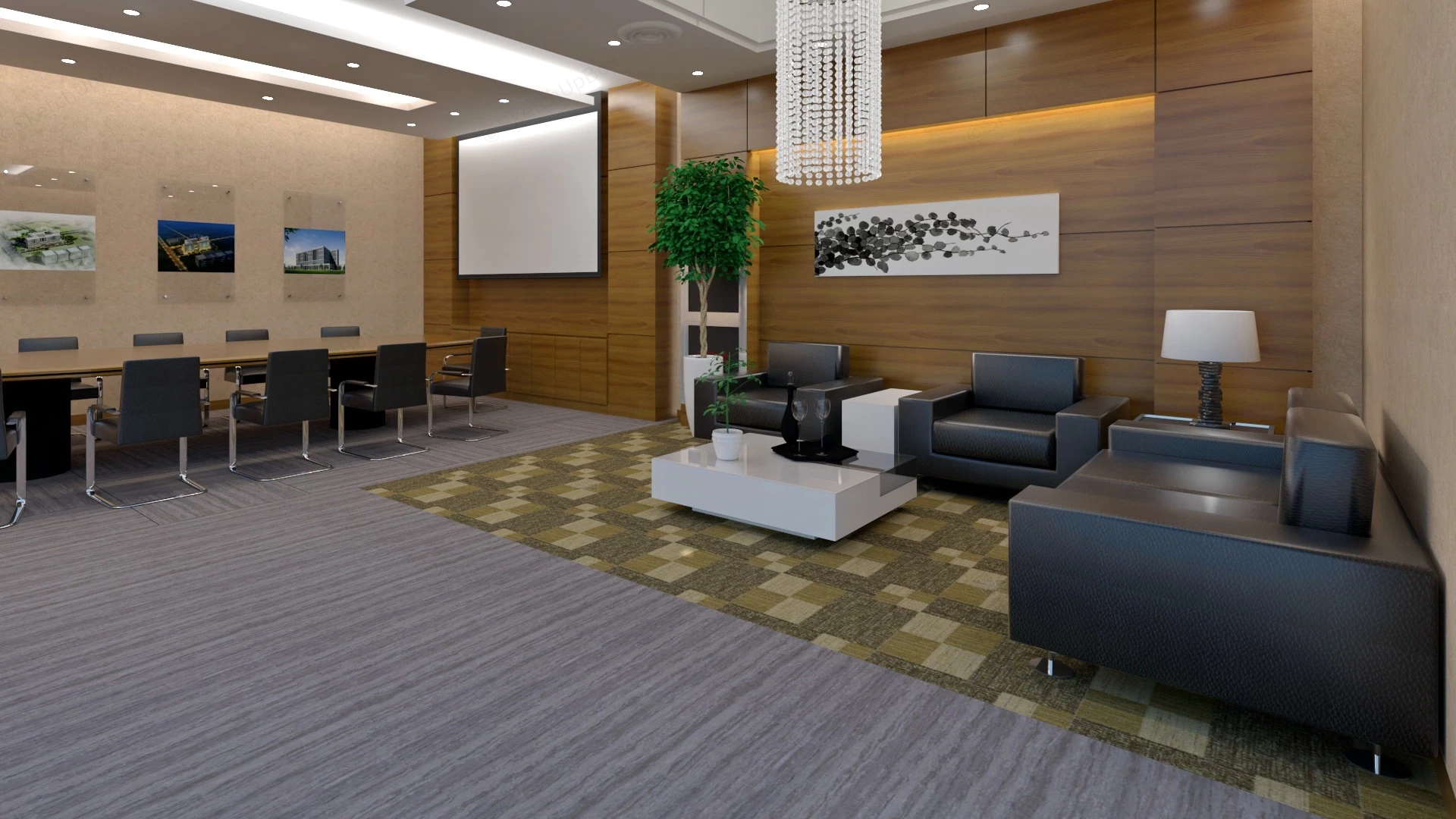 Conference Room Interior Design sketchup model preview - SketchupBox