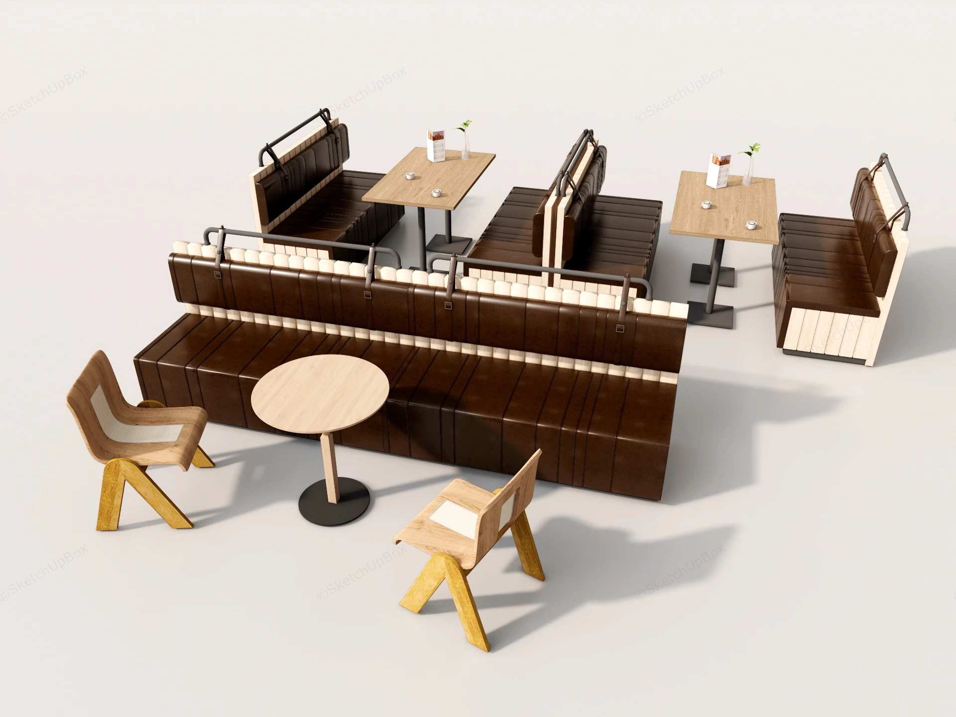 Industrial Style Restaurant Booths sketchup model preview - SketchupBox
