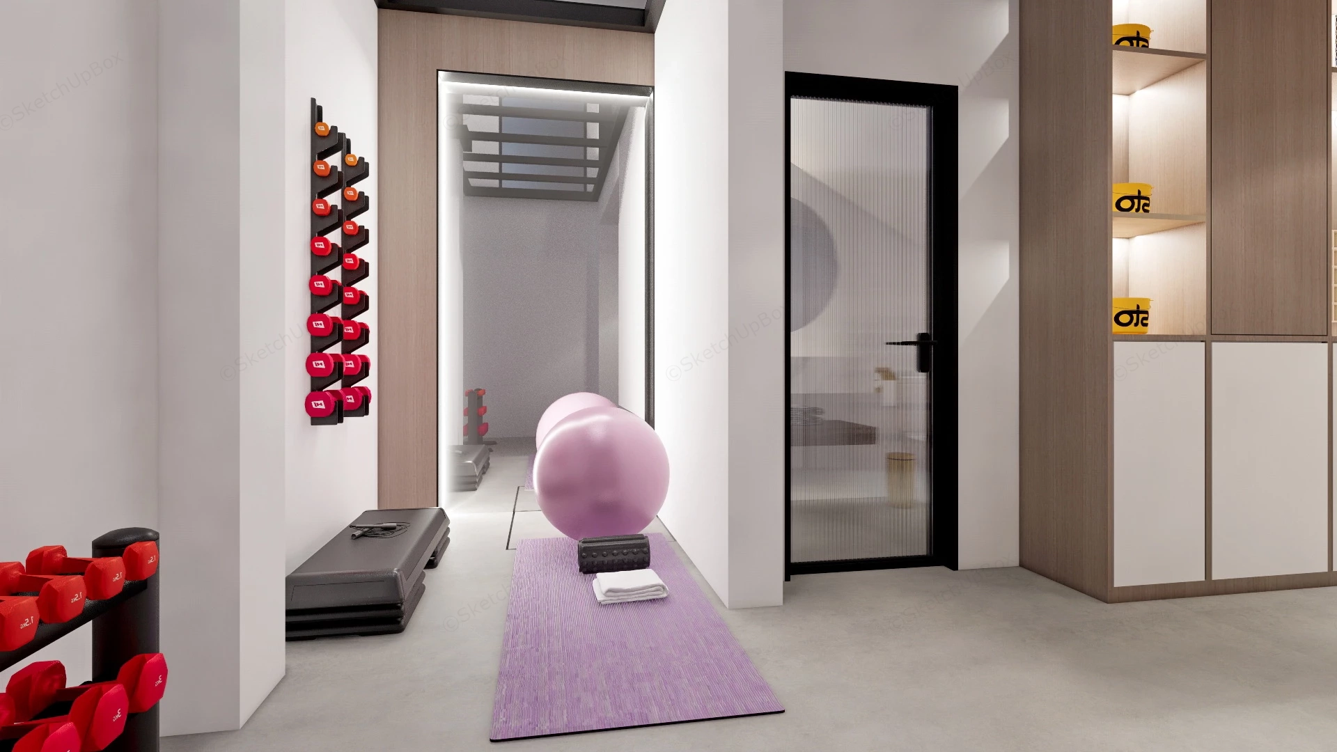 Basement Home Gym sketchup model preview - SketchupBox