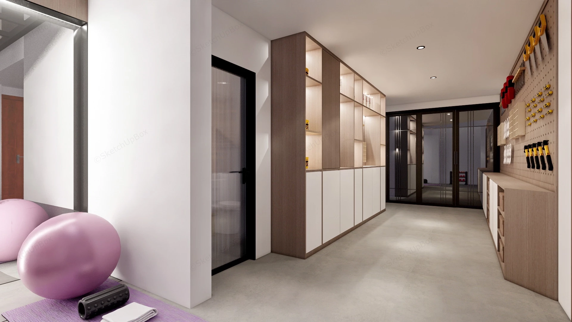 Basement Home Gym sketchup model preview - SketchupBox