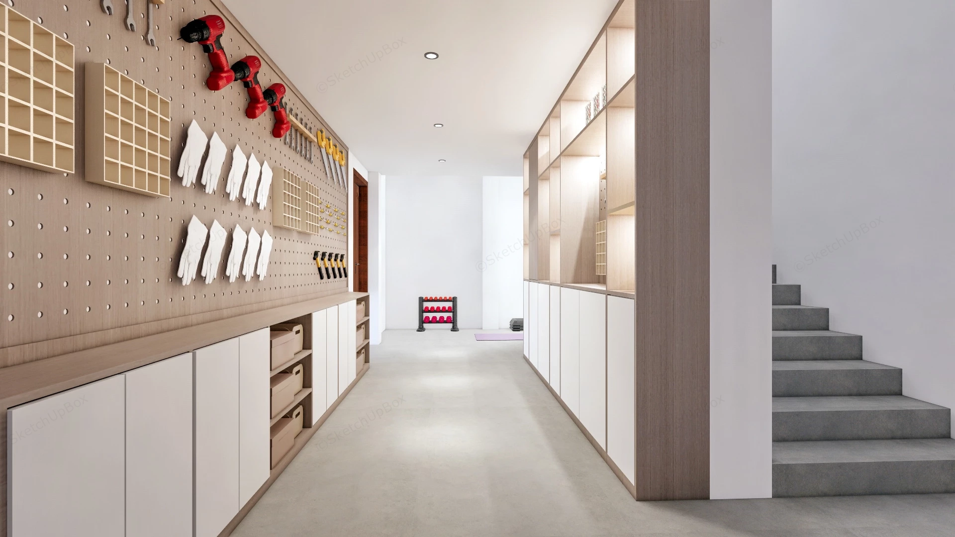 Basement Home Gym sketchup model preview - SketchupBox