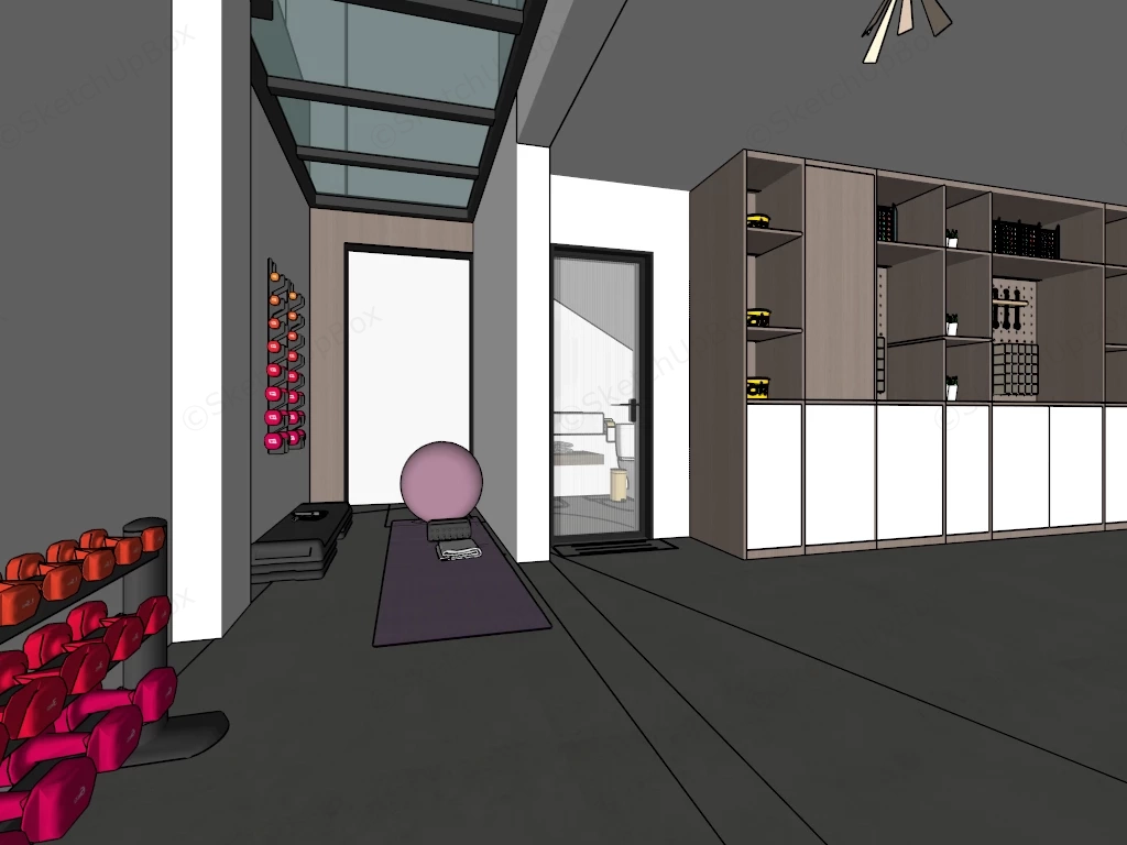 Basement Home Gym sketchup model preview - SketchupBox