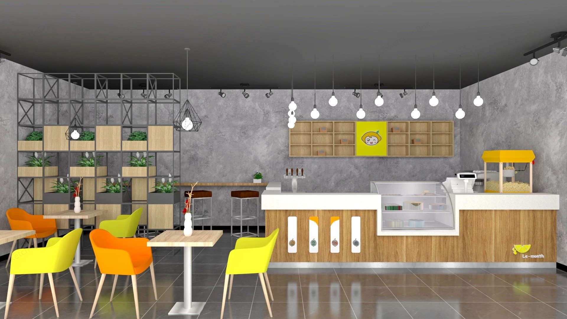 Juice Bar Design sketchup model preview - SketchupBox