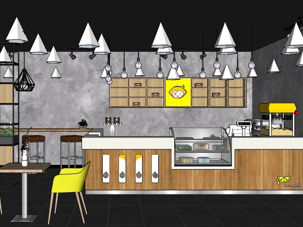 Juice Bar Design sketchup model preview - SketchupBox