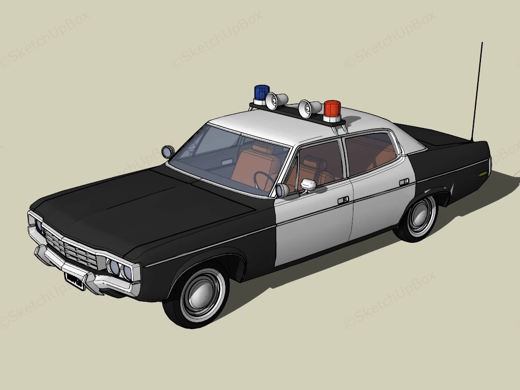 AMC Matador Police Car sketchup model preview - SketchupBox