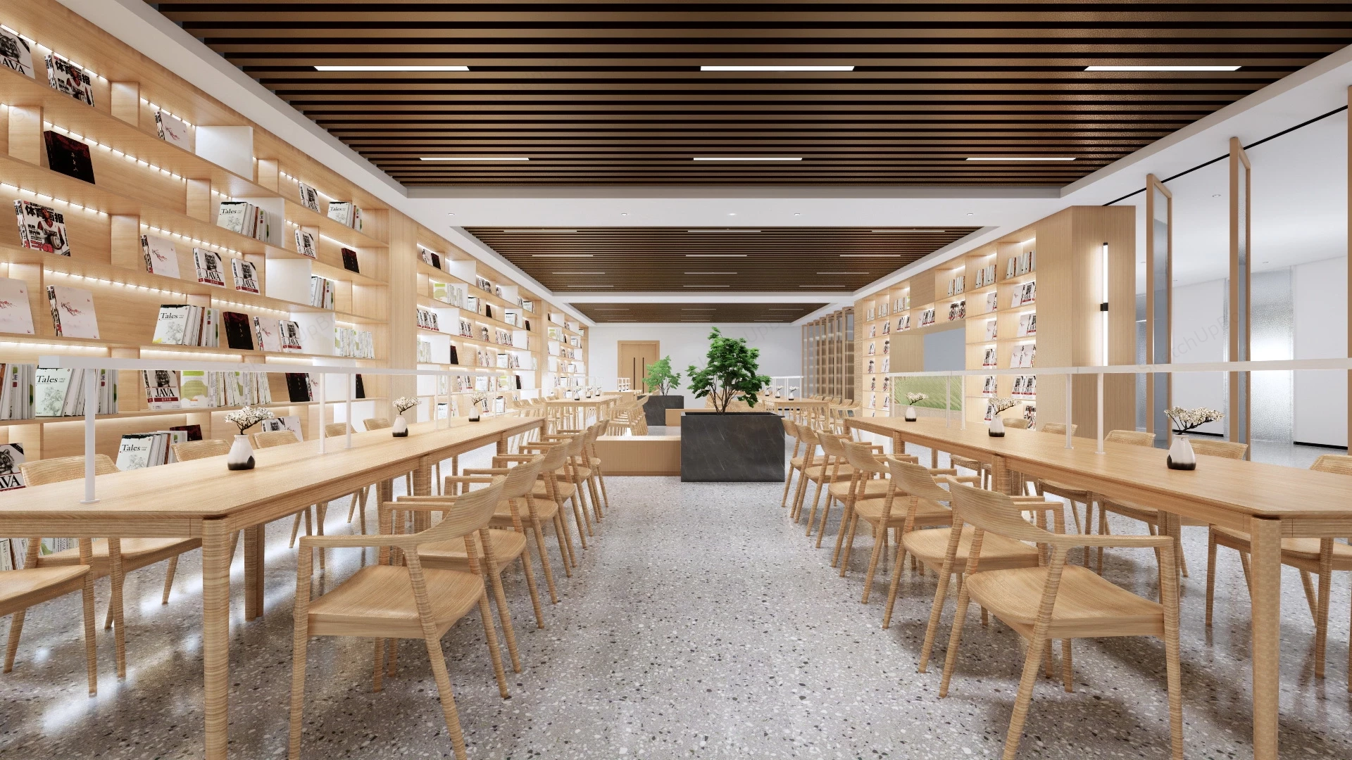 Library Reading Room Design sketchup model preview - SketchupBox