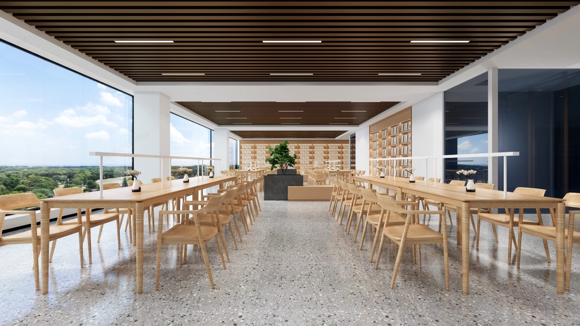 Library Reading Room Design sketchup model preview - SketchupBox